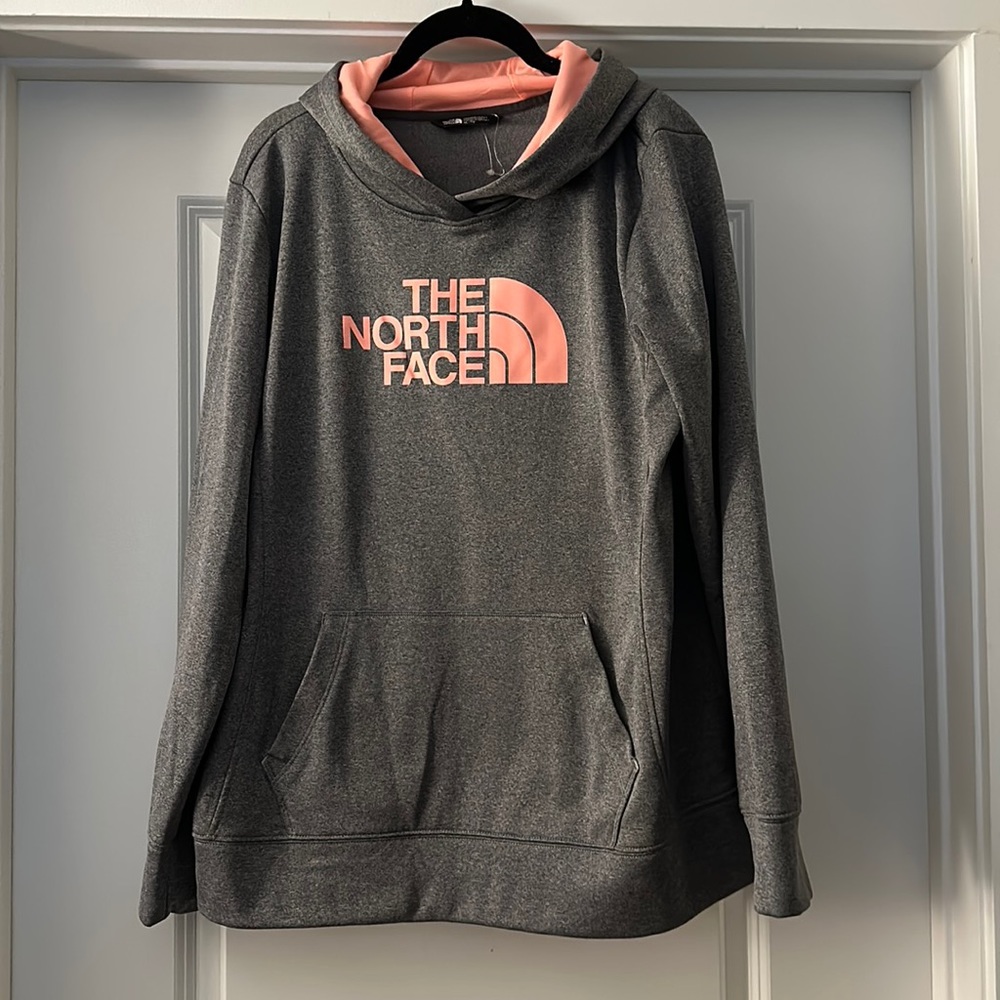 The North Face XL Pink and Heather Grey Hoodie